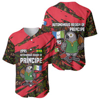 Principe Autonomous Region Baseball Jersey with Parrot Cacao and 1995 Flag Design - Wonder Print Shop