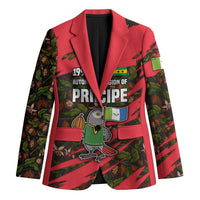 Principe Autonomous Region Blazer with Parrot Cacao and 1995 Flag Design - Wonder Print Shop