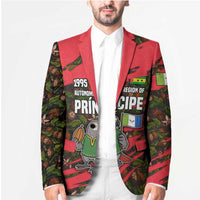 Principe Autonomous Region Blazer with Parrot Cacao and 1995 Flag Design - Wonder Print Shop