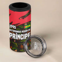 Principe Autonomous Region 4 in 1 Can Cooler Tumbler with Parrot Cacao and 1995 Flag Design - Wonder Print Shop