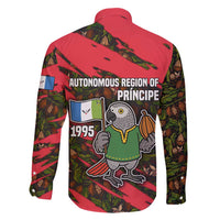 Principe Autonomous Region Family Matching Off Shoulder Maxi Dress and Hawaiian Shirt with Parrot Cacao and 1995 Flag Design - Wonder Print Shop