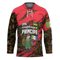 Principe Autonomous Region Hockey Jersey with Parrot Cacao and 1995 Flag Design - Wonder Print Shop