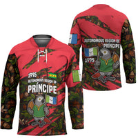Principe Autonomous Region Hockey Jersey with Parrot Cacao and 1995 Flag Design - Wonder Print Shop
