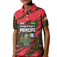 Principe Autonomous Region Kid Polo Shirt with Parrot Cacao and 1995 Flag Design - Wonder Print Shop