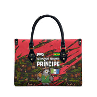 Principe Autonomous Region Leather Bag with Parrot Cacao and 1995 Flag Design - Wonder Print Shop