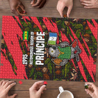 Principe Autonomous Region Puzzle with Parrot Cacao and 1995 Flag Design - Wonder Print Shop