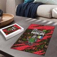 Principe Autonomous Region Puzzle with Parrot Cacao and 1995 Flag Design - Wonder Print Shop