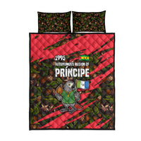 Principe Autonomous Region Quilt Bed Set with Parrot Cacao and 1995 Flag Design - Wonder Print Shop