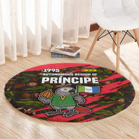 Principe Autonomous Region Round Carpet with Parrot Cacao and 1995 Flag Design - Wonder Print Shop