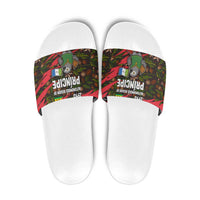 Principe Autonomous Region Slide Sandals with Parrot Cacao and 1995 Flag Design - Wonder Print Shop