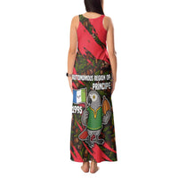 Principe Autonomous Region Tank Maxi Dress with Parrot Cacao and 1995 Flag Design - Wonder Print Shop
