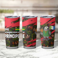 Principe Autonomous Region Tumbler Cup with Parrot Cacao and 1995 Flag Design - Wonder Print Shop