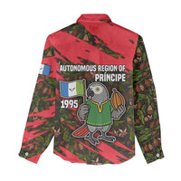 Principe Autonomous Region Women Casual Shirt with Parrot Cacao and 1995 Flag Design - Wonder Print Shop