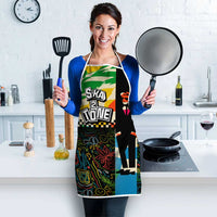Ska Two Tone Apron with Colorful Checkerboard Music Art Carnival Festival - Wonder Print Shop