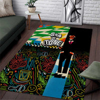 Ska Two Tone Area Rug with Colorful Checkerboard Music Art Carnival Festival - Wonder Print Shop