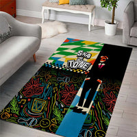 Ska Two Tone Area Rug with Colorful Checkerboard Music Art Carnival Festival - Wonder Print Shop