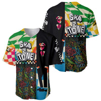 Ska Two Tone Baseball Jersey with Colorful Checkerboard Music Art Carnival Festival - Wonder Print Shop