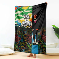 Ska Two Tone Blanket with Colorful Checkerboard Music Art Carnival Festival - Wonder Print Shop
