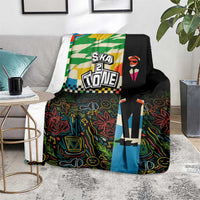 Ska Two Tone Blanket with Colorful Checkerboard Music Art Carnival Festival - Wonder Print Shop