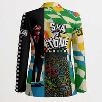 Ska Two Tone Blazer with Colorful Checkerboard Music Art Carnival Festival - Wonder Print Shop