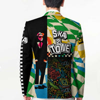 Ska Two Tone Blazer with Colorful Checkerboard Music Art Carnival Festival - Wonder Print Shop