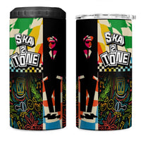 Ska Two Tone 4 in 1 Can Cooler Tumbler with Colorful Checkerboard Music Art Carnival Festival - Wonder Print Shop