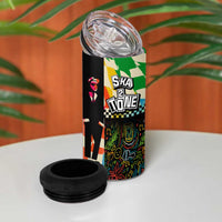 Ska Two Tone 4 in 1 Can Cooler Tumbler with Colorful Checkerboard Music Art Carnival Festival - Wonder Print Shop