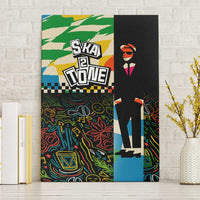 Ska Two Tone Canvas Wall Art with Colorful Checkerboard Music Art Carnival Festival - Wonder Print Shop