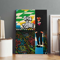 Ska Two Tone Canvas Wall Art with Colorful Checkerboard Music Art Carnival Festival - Wonder Print Shop