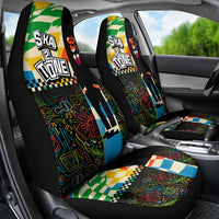 Ska Two Tone Car Seat Cover with Colorful Checkerboard Music Art Carnival Festival - Wonder Print Shop