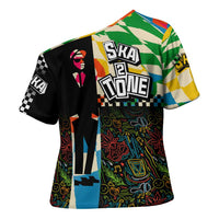 Ska Two Tone Cross Shoulder Shirt with Colorful Checkerboard Music Art Carnival Festival - Wonder Print Shop