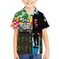 Ska Two Tone Family Matching Puletasi and Hawaiian Shirt with Colorful Checkerboard Music Art Carnival Festival - Wonder Print Shop