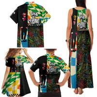 Ska Two Tone Family Matching Tank Maxi Dress and Hawaiian Shirt with Colorful Checkerboard Music Art Carnival Festival - Wonder Print Shop