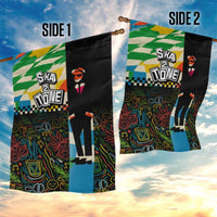 Ska Two Tone Garden Flag with Colorful Checkerboard Music Art Carnival Festival - Wonder Print Shop