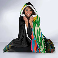 Ska Two Tone Hooded Blanket with Colorful Checkerboard Music Art Carnival Festival - Wonder Print Shop