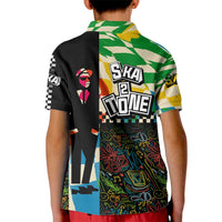 Ska Two Tone Kid Polo Shirt with Colorful Checkerboard Music Art Carnival Festival - Wonder Print Shop