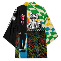 Ska Two Tone Kimono with Colorful Checkerboard Music Art Carnival Festival - Wonder Print Shop