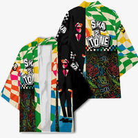Ska Two Tone Kimono with Colorful Checkerboard Music Art Carnival Festival - Wonder Print Shop