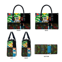 Ska Two Tone Leather Bag with Colorful Checkerboard Music Art Carnival Festival - Wonder Print Shop
