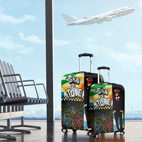 Ska Two Tone Luggage Cover with Colorful Checkerboard Music Art Carnival Festival - Wonder Print Shop