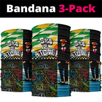 Ska Two Tone Neck Gaiter with Colorful Checkerboard Music Art Carnival Festival - Wonder Print Shop