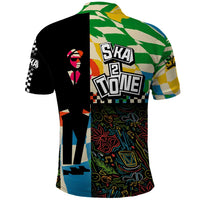 Ska Two Tone Polo Shirt with Colorful Checkerboard Music Art Carnival Festival - Wonder Print Shop
