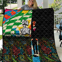 Ska Two Tone Quilt with Colorful Checkerboard Music Art Carnival Festival - Wonder Print Shop