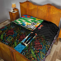 Ska Two Tone Quilt with Colorful Checkerboard Music Art Carnival Festival - Wonder Print Shop
