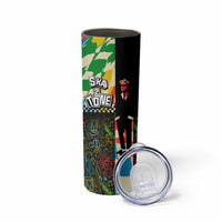 Ska Two Tone Skinny Tumbler with Colorful Checkerboard Music Art Carnival Festival - Wonder Print Shop