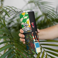 Ska Two Tone Skinny Tumbler with Colorful Checkerboard Music Art Carnival Festival - Wonder Print Shop