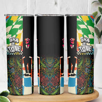 Ska Two Tone Skinny Tumbler with Colorful Checkerboard Music Art Carnival Festival - Wonder Print Shop