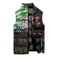 Ska Two Tone Sleeveless Puffer Jacket with Colorful Checkerboard Music Art Carnival Festival - Wonder Print Shop