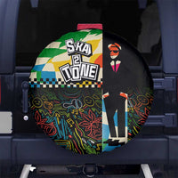 Ska Two Tone Spare Tire Cover with Colorful Checkerboard Music Art Carnival Festival - Wonder Print Shop