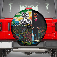 Ska Two Tone Spare Tire Cover with Colorful Checkerboard Music Art Carnival Festival - Wonder Print Shop